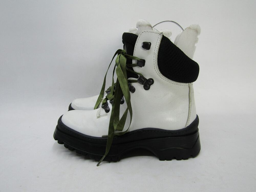 DONALD j PLINER Womens Size 6.5 M White Leather Laces Ankle Fashion Boots Bootie